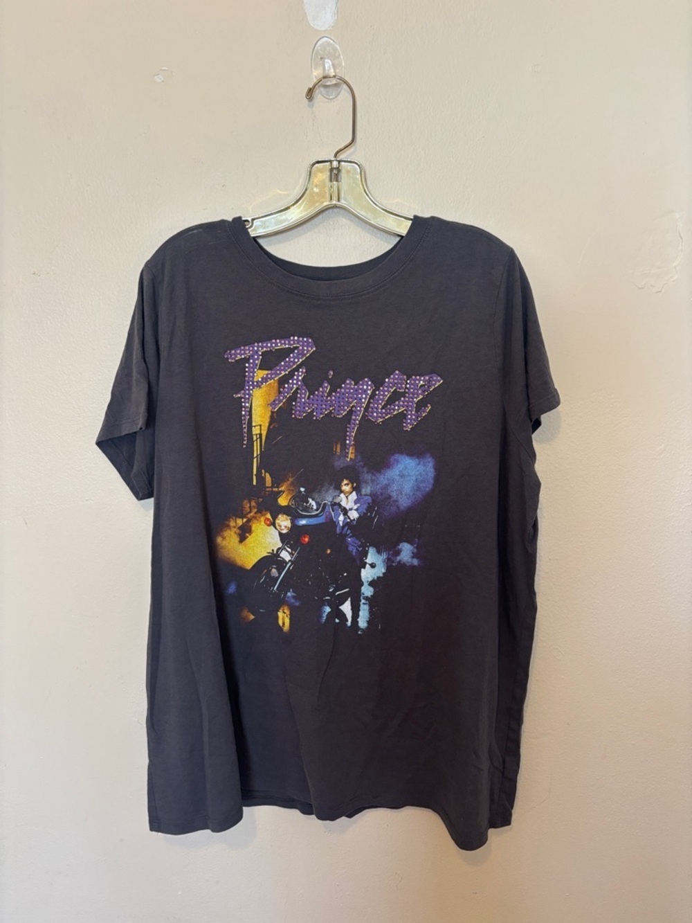 Prince Black Tee with Purple and Yellow Graphic